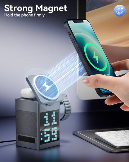 PixelCharge 3-in-1 Bluetooth Speaker & Charging Station