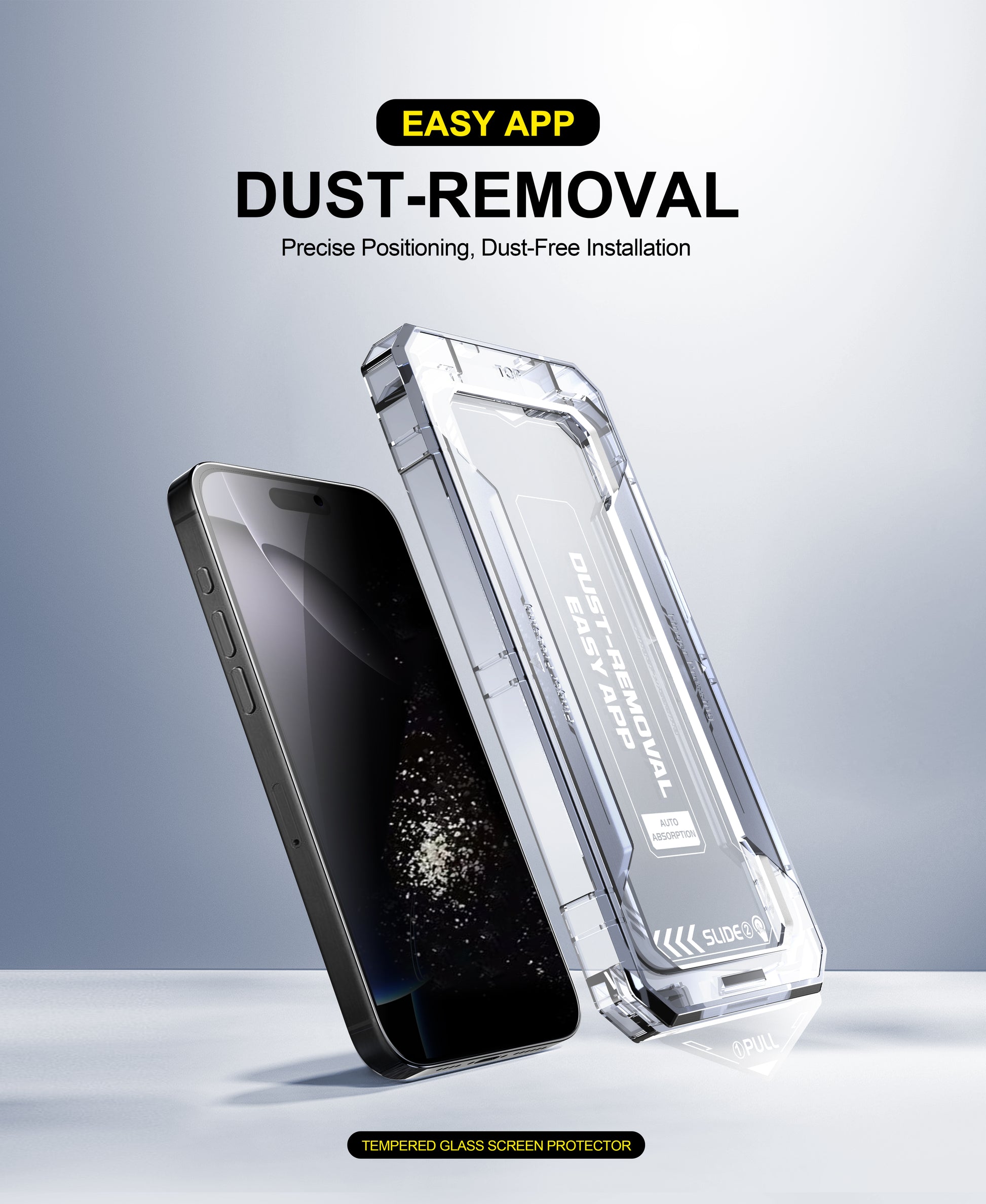 SmoothShield 2 Packs – Tempered Glass Screen Protector with Anti-Scratch Anti-Fingerprint Privacy & Auto Dust-Free Install