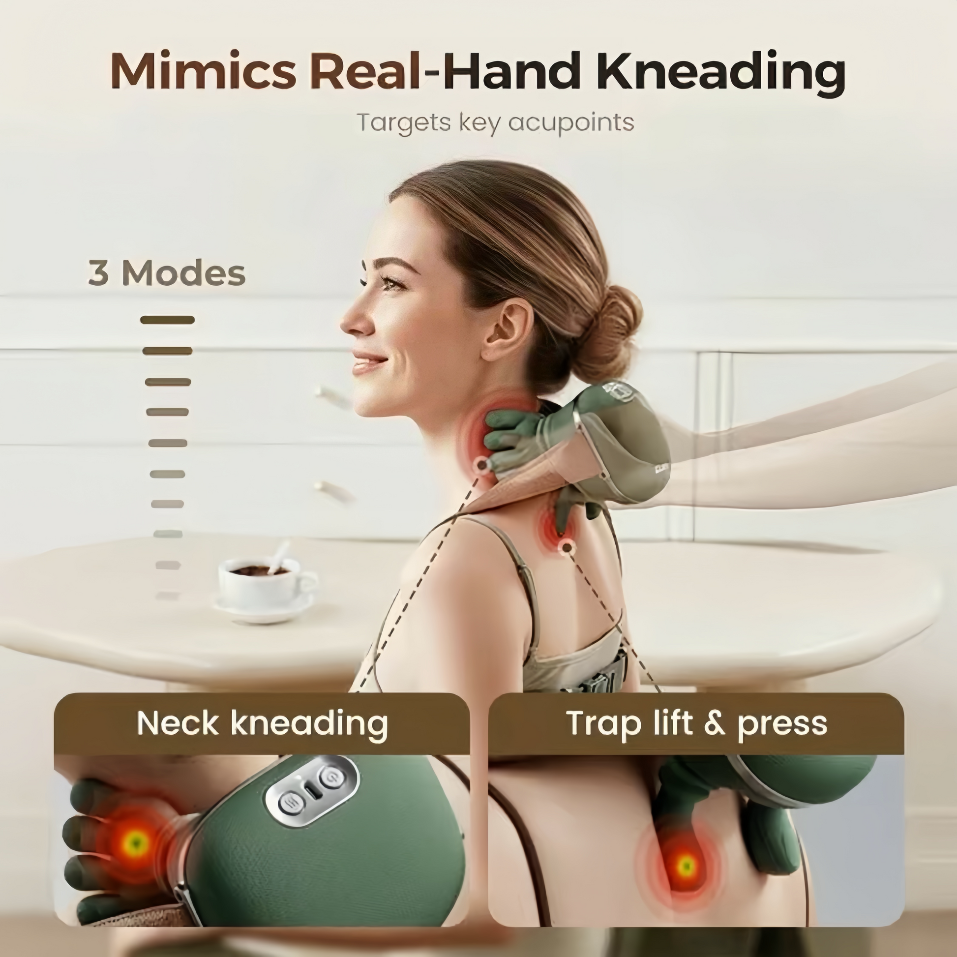 CerviFlex 4D Wireless Shiatsu Neck & Shoulder Massager with Heat