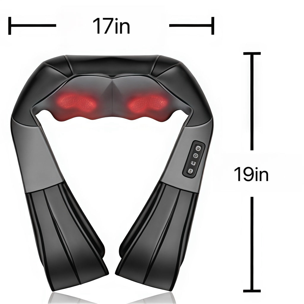 Heated Neck Shoulder and Back Massager with 8 Deep-Kneading Nodes