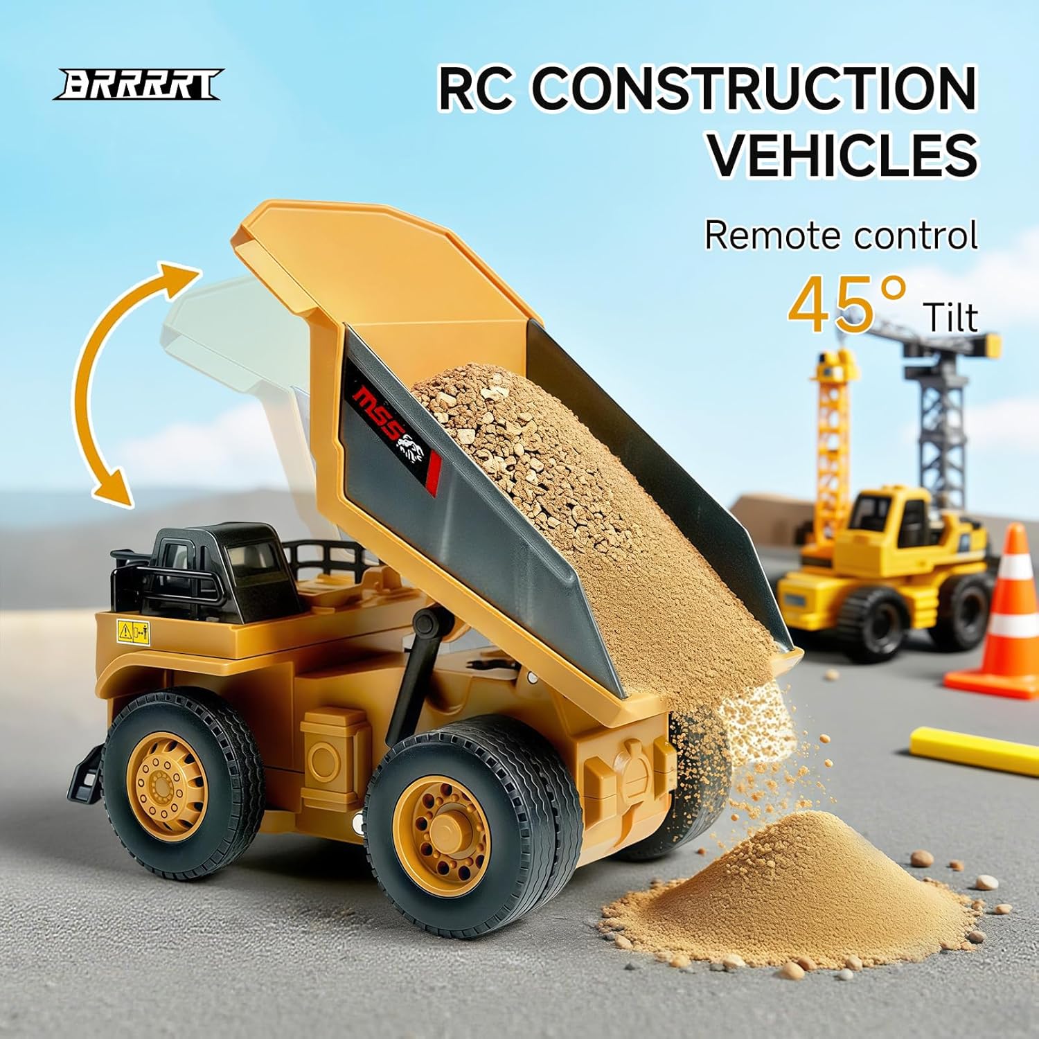 MicroCrew Mini RC Construction Series — Dump Truck, Excavator & Forklift Set