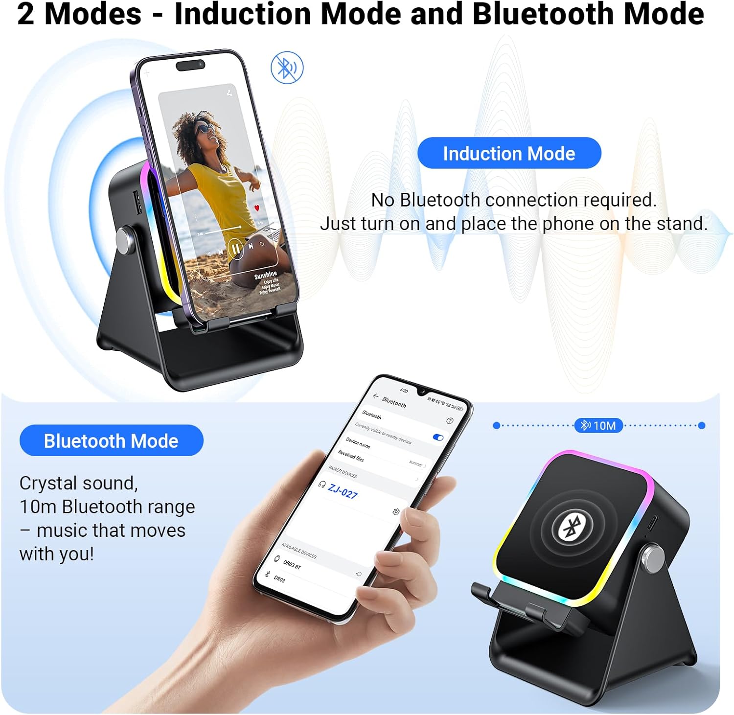 5-in-1 Induction Phone Speaker Stand