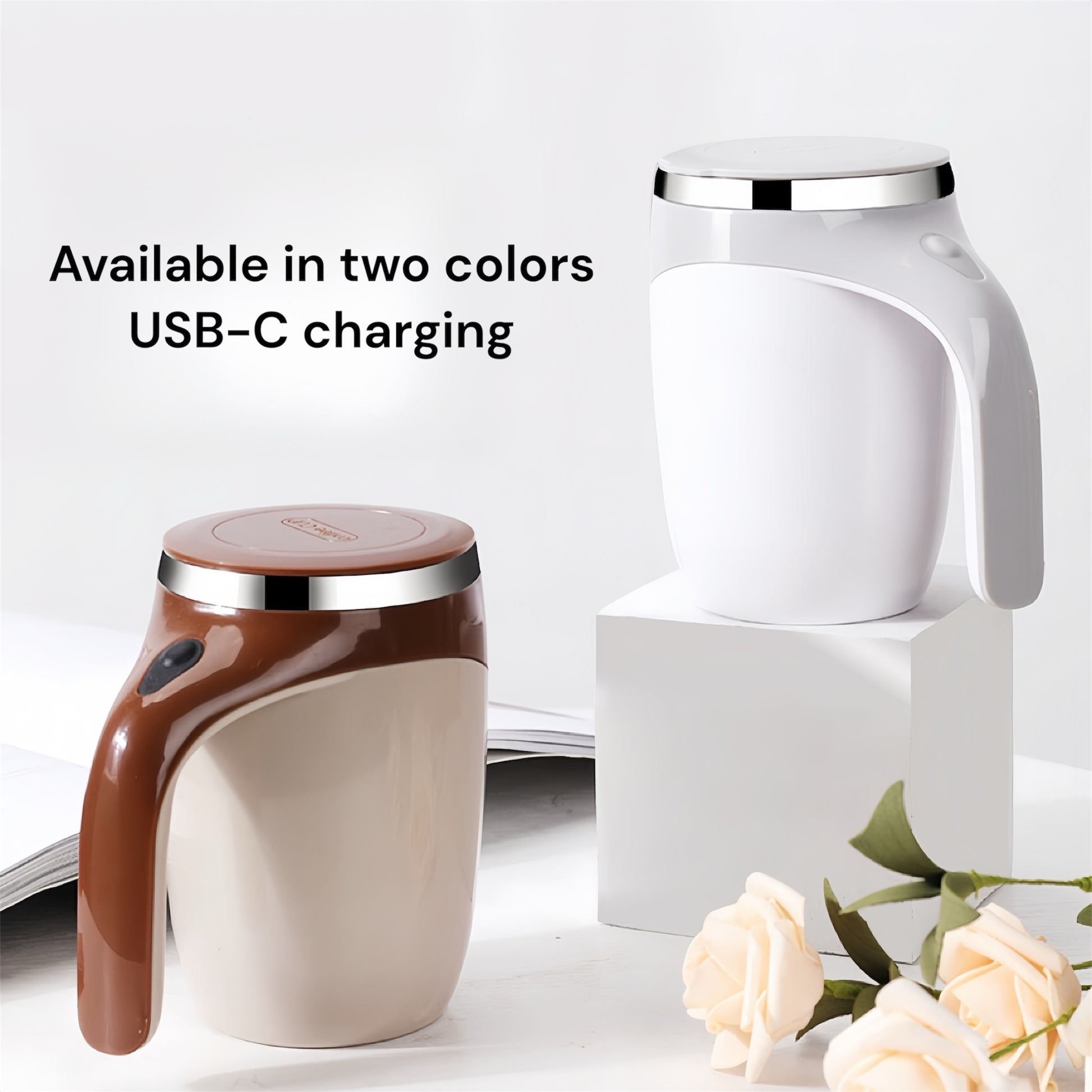StirMate Magnetic Auto Stirring Travel Mug Self-Stirring Cup