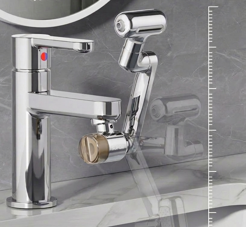 1080° Rotating Faucet Extender with Upward Facial Mist & 4 Water Modes