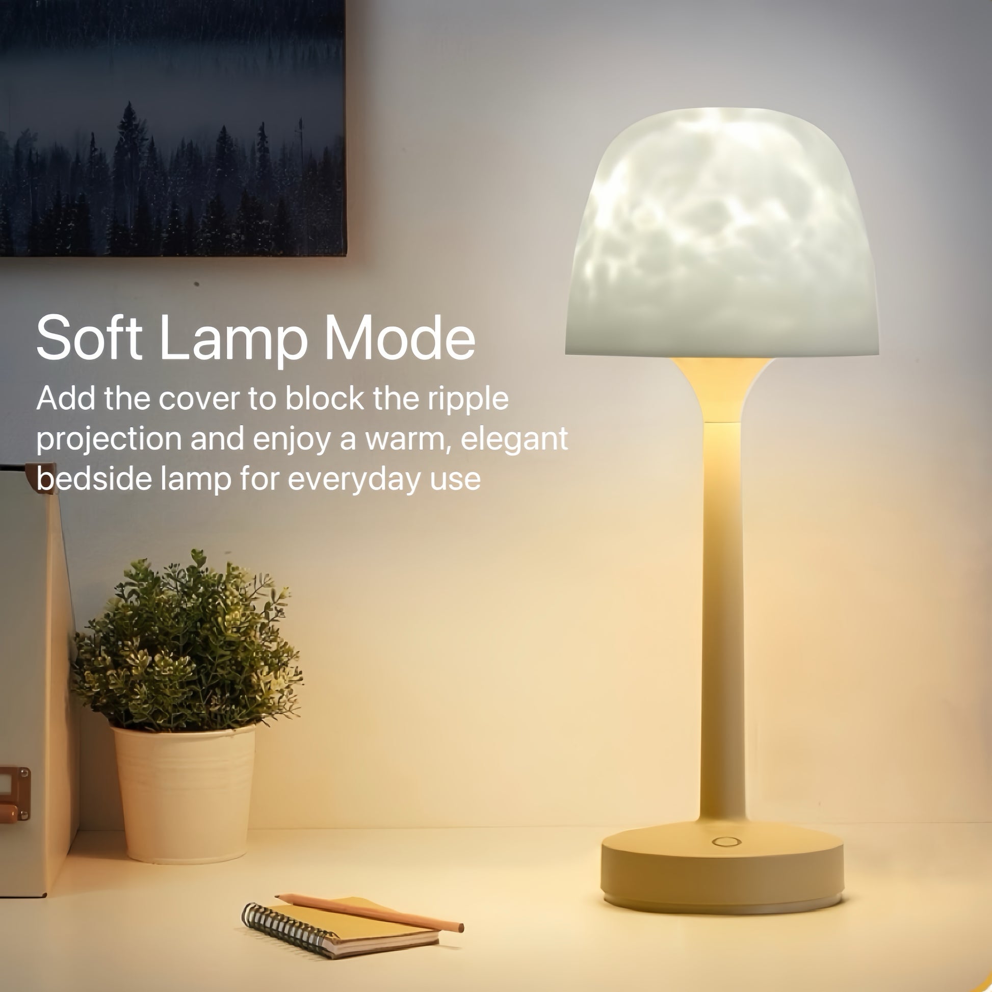 RippleGlow Dual-Mode Ambient Lamp with Water Ripple Projection