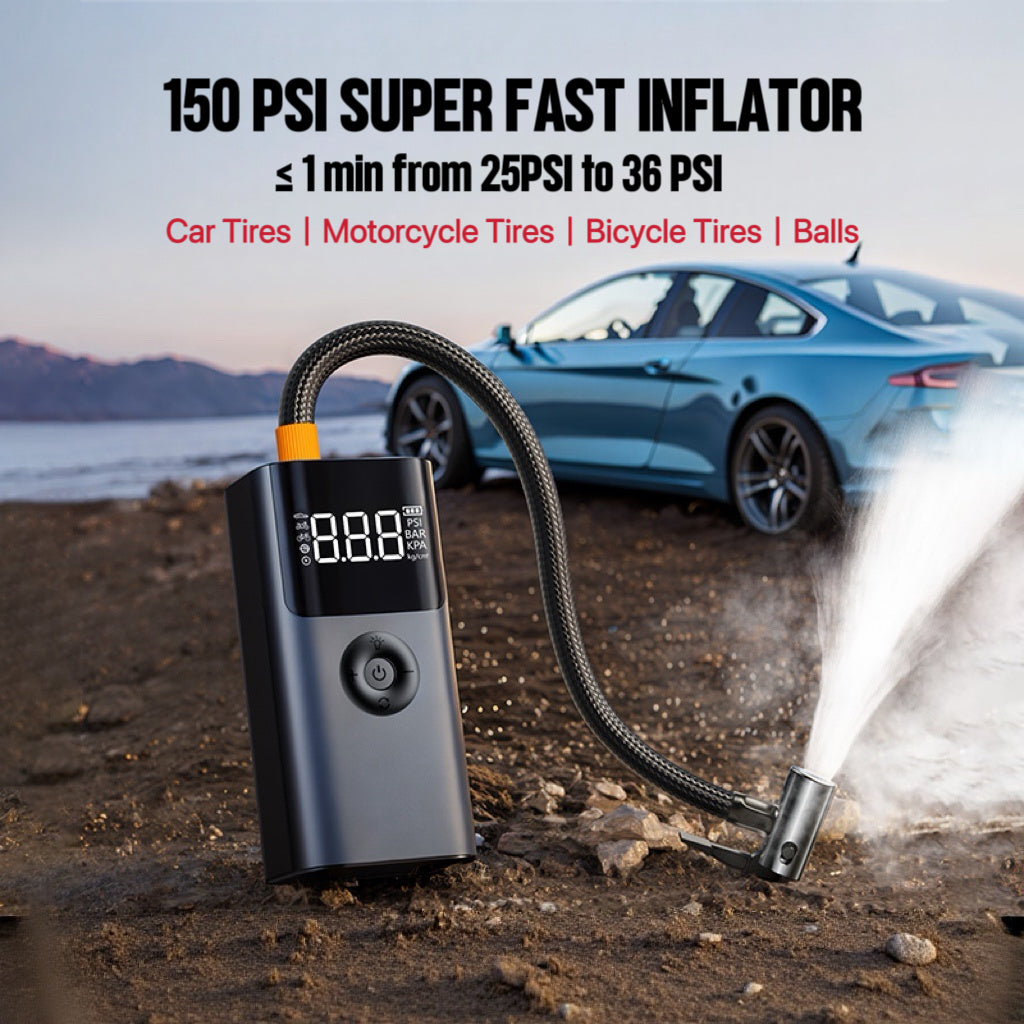 12V Portable Jump Starter with Built-In Air Compressor