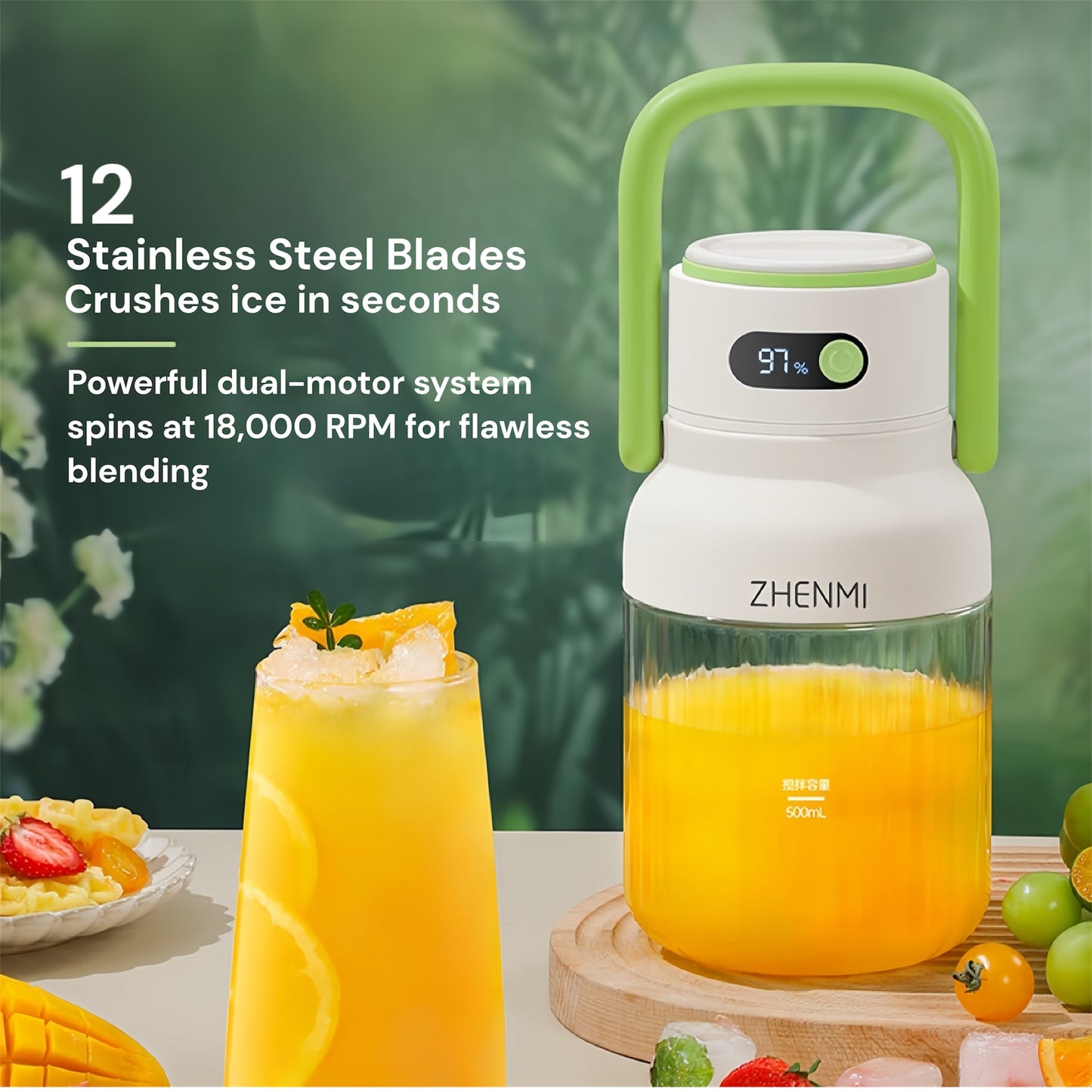 JuicePro Max Portable Blender 1000ml with 18000 RPM Motor
