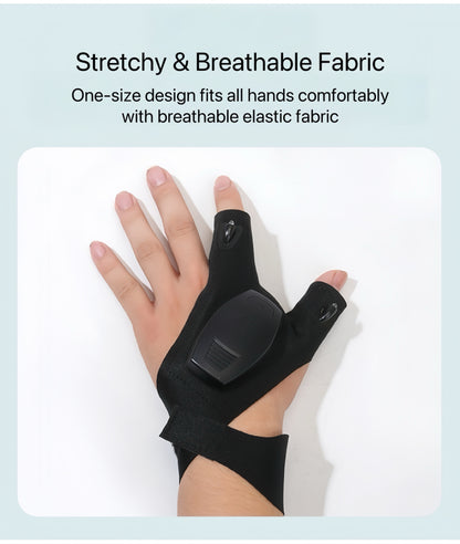 GlowGrip Pro Waterproof Finger Flashlight Gloves